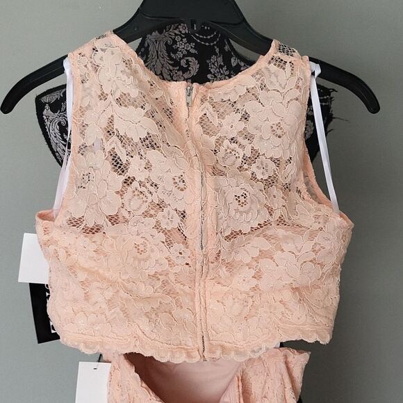 Embellished Lace Two-Piece Mermaid Gown - Picture 6 of 9